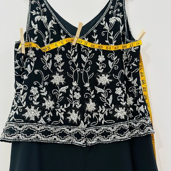 J Kara Formal Maxi Beaded Black Dress Size 14 Sleeveless Prom Gala HoCo Wedding - Picture 3 of 7